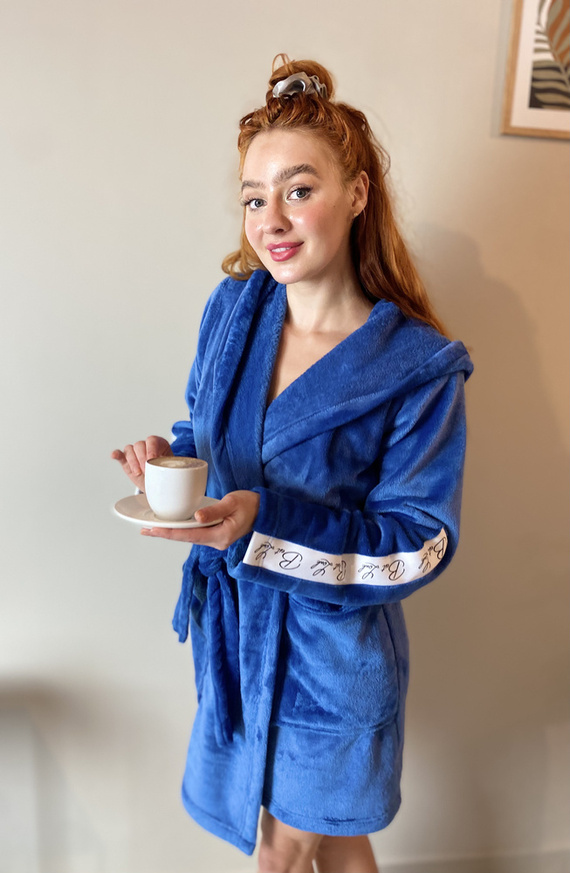 626 Abigail Damen Kurzer Morgenmantel Forex - Denim