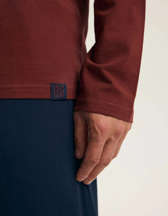 Henderson Core Fall 45494 Herren-Pyjama 100% Baumwolle Lang Maroon
