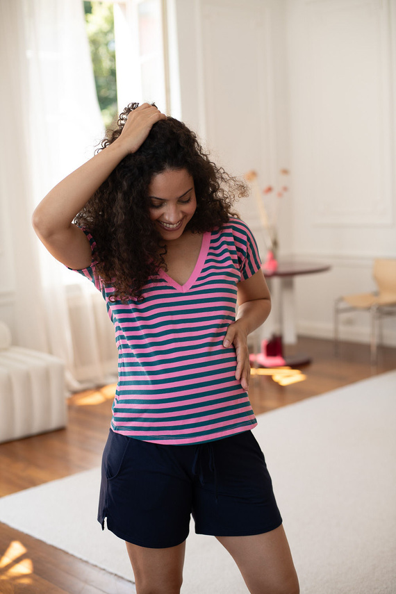 Milk&Love kurze Umstands-Shorts aus Viskose, marineblau, für den Sommer