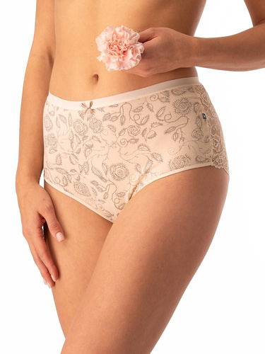 Damen-Baumwoll-Slip Key LPF 590 beige – 2 Stück im Karton, Spitze hinten