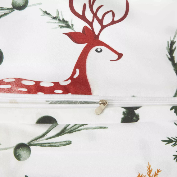 Weihnachtswald-Weihnachts-Mikrosatin-Weißbettwäsche I25 von Igli i Nitki – weich, glatt und langlebig