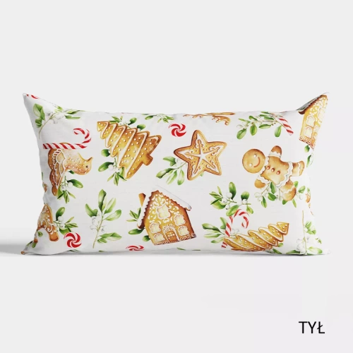 TBN016 Lebkuchen-Weihnachtskissen Marquisette weiß