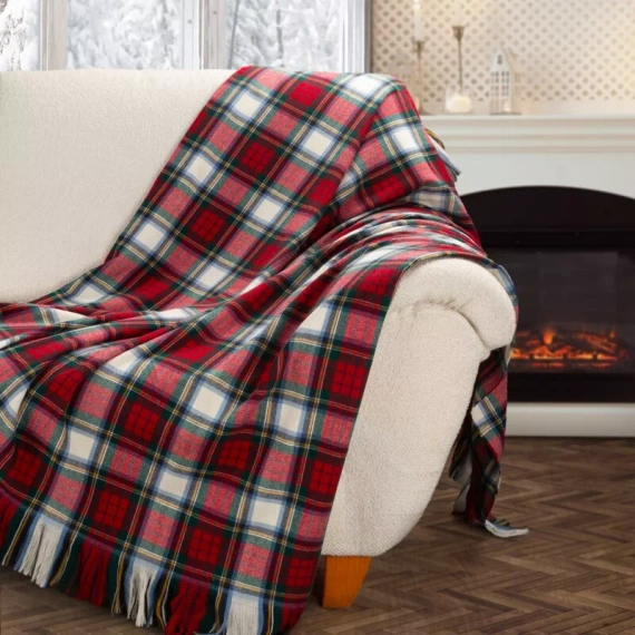 Eurofirany 40 Weihnachtsdecke rot 150x200 dick flauschig Tagesdecke