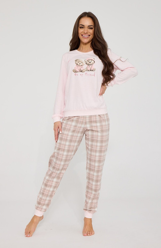 Damen-Pyjama Cornette 671/477 Be My Friend 100% Baumwolle Langarm