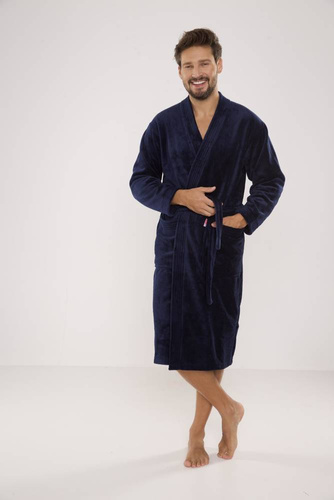 391 Hugo Herren Bademantel De lafense - marineblau