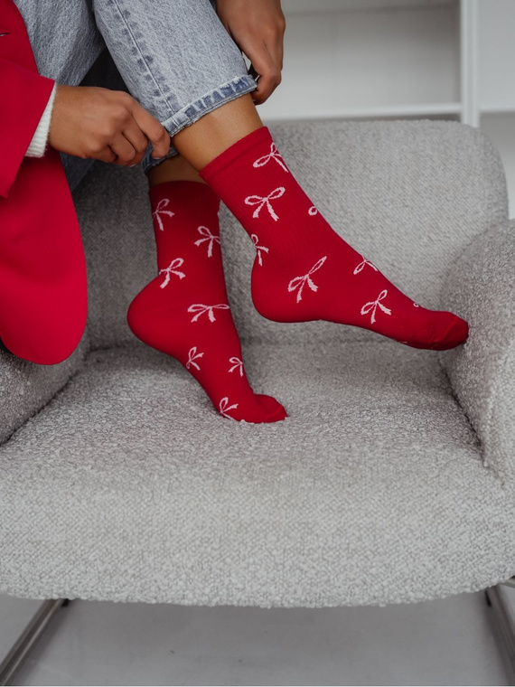 0200.198 Kokardki – Damen-Baumwollsocken mit Schleifenmotiv