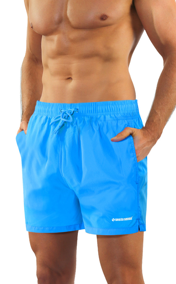 Sesto Senso Herren Badeshorts schnell trocknend Strandshorts mit Taschen sea blue