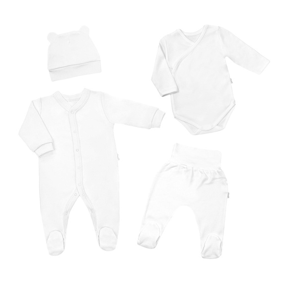 4901 4-teiliges Babyausstattungsset, glatt, Nicol – weiß