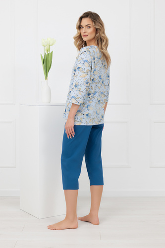 Damenpyjama CELOZJA Italian Fashion 100 % Baumwolle 3/4-Arm 3/4-Hose