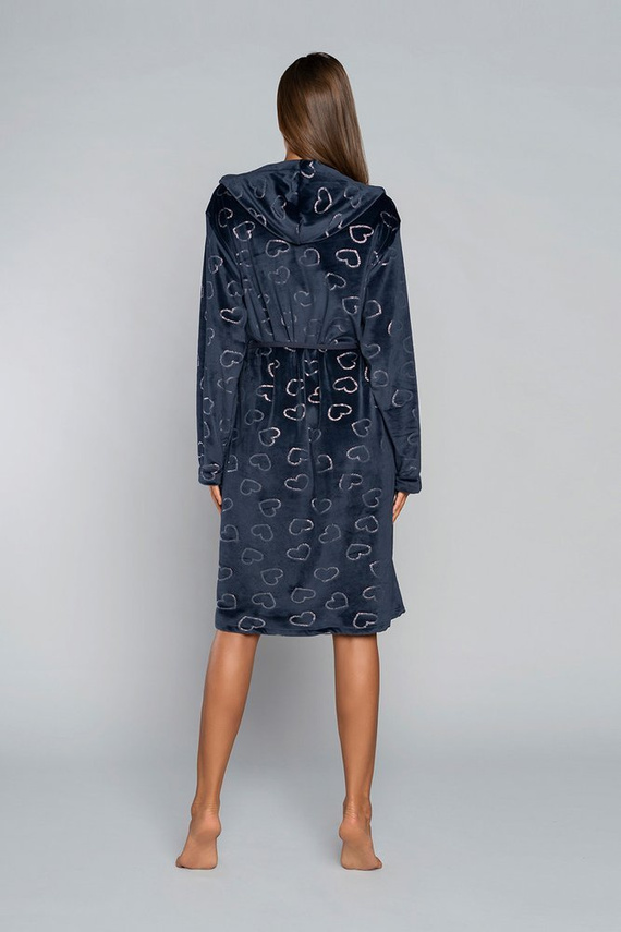 Elixir Damenbademantel mit Taschen Italian Fashion - rot/print 