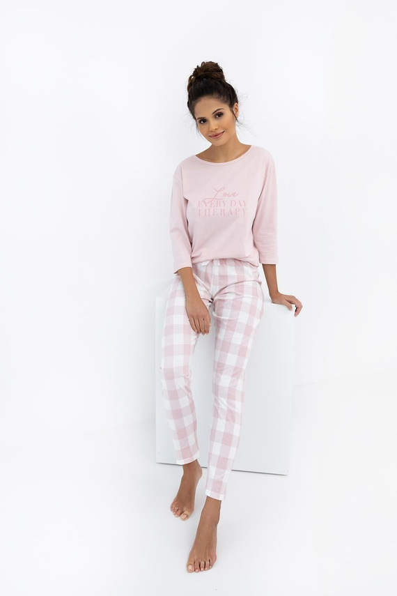 Annabelle Sensis Damenpyjama – Baumwolle, mit karierter Flanellhose