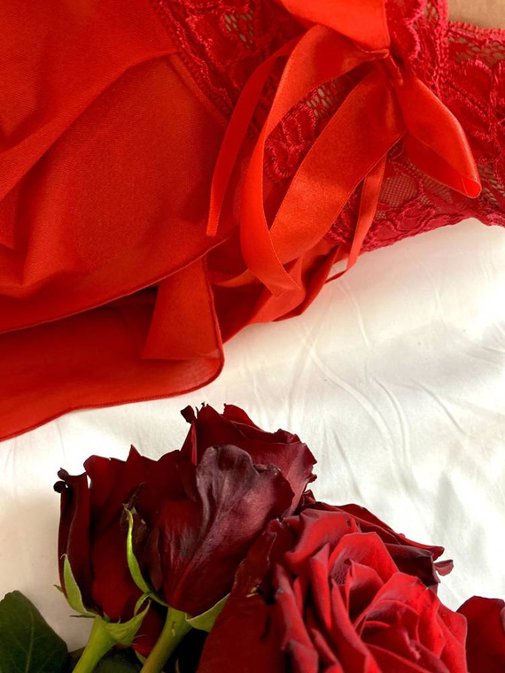 901 Agathe Halter Nachthemd + Forex Shorts - rot