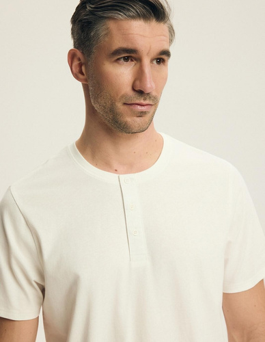 Henderson 43454 Nigri Herrenpyjama creme – 100% Baumwolle, Sommer