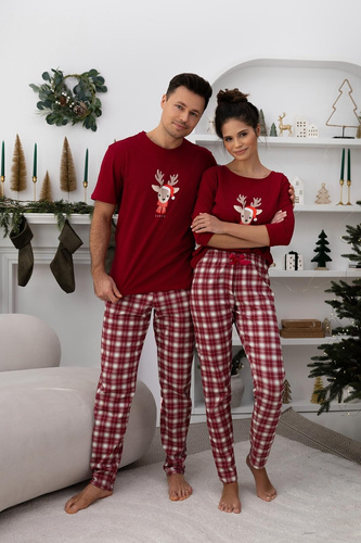 Jack Pajamas Sensis – Herrenpyjama aus Baumwolle mit kariertem T-Shirt und Hose