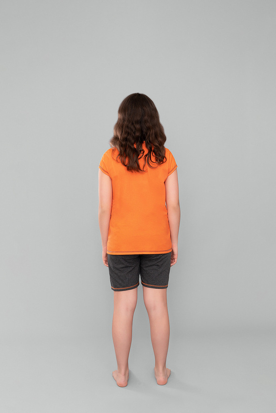 Blonde Mädchen Schlafanzug Italian Fashion - orange/dunkel melange