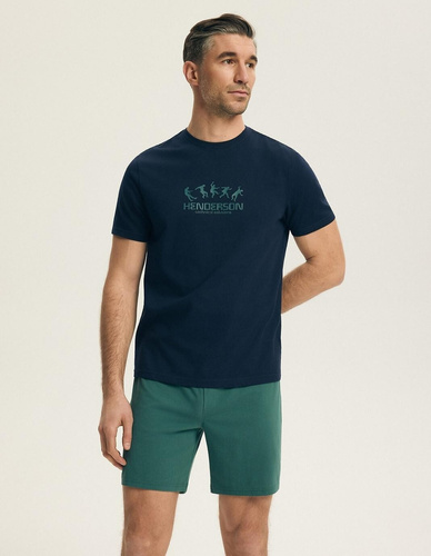 Henderson Core 44499 Bet Navy Herren-Pyjama, 100% Baumwolle, Kurzarm