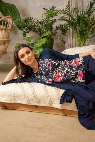 676 Soled Ladies' Pyjamas Forex - marineblau