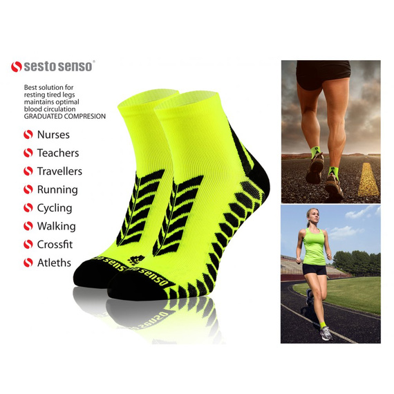 Sportsocken Sesto Senso Sportsocken gelb-schwarz