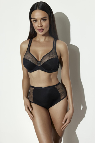Biustonosz Soft Ava 2301 Comfort Maxi Schwarz Große Brust Breite Träger