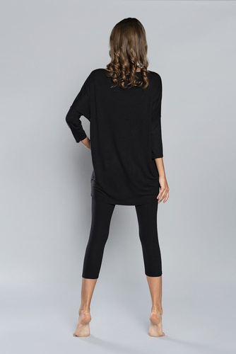 Mandala Damenpyjama Italian Fashion - schwarz 