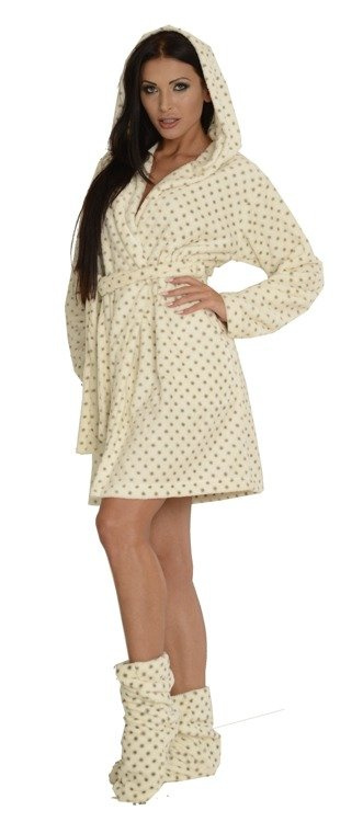 546 Melanie Damen Kurzer Morgenmantel Forex - ecru