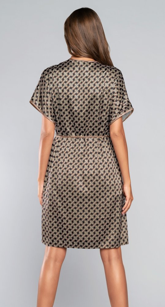 Ellipse Kurzarm-Bademantel Italian Fashion - braun