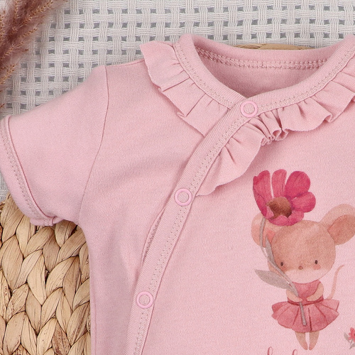 Baby Body Nini Little Mouse Bio-Baumwolle Wickelbody Kurzarm hautfreundlich