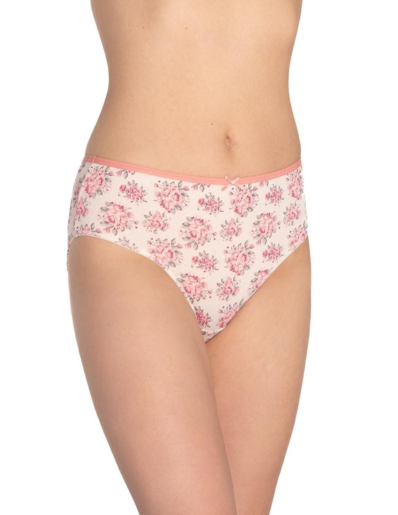 L-122BI-62 Damenhöschen Lama 3er-Pack, Baumwolle, klassischer Schnitt, grau ecru bordeaux