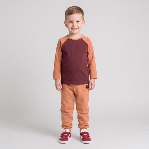 228143 Nicol FARMA Jungen-Raglanshirt aus Baumwolle, dunkelbraun