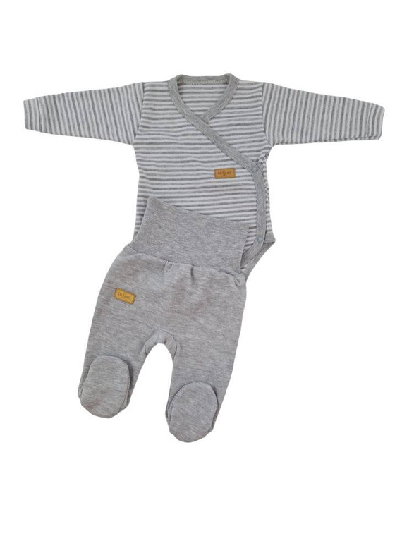 Baumwollschlafanzug „Lines“ Terjan – grau