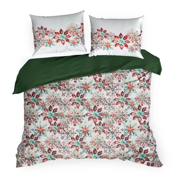 Weihnachtsbettwäsche Elsa Eurofirany beige 100% Baumwolle mit Reißverschluss
