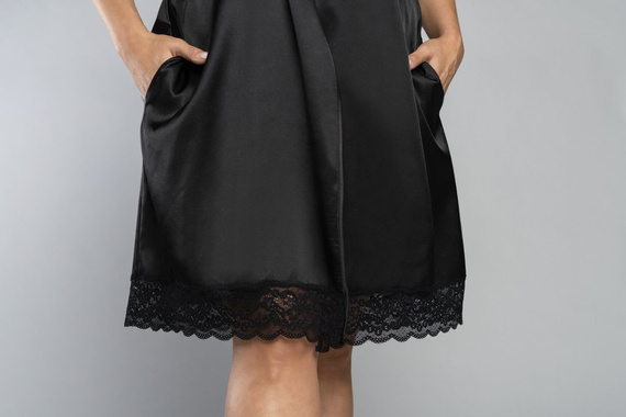 Touch Kurzarm-Bademantel Italian Fashion - schwarz