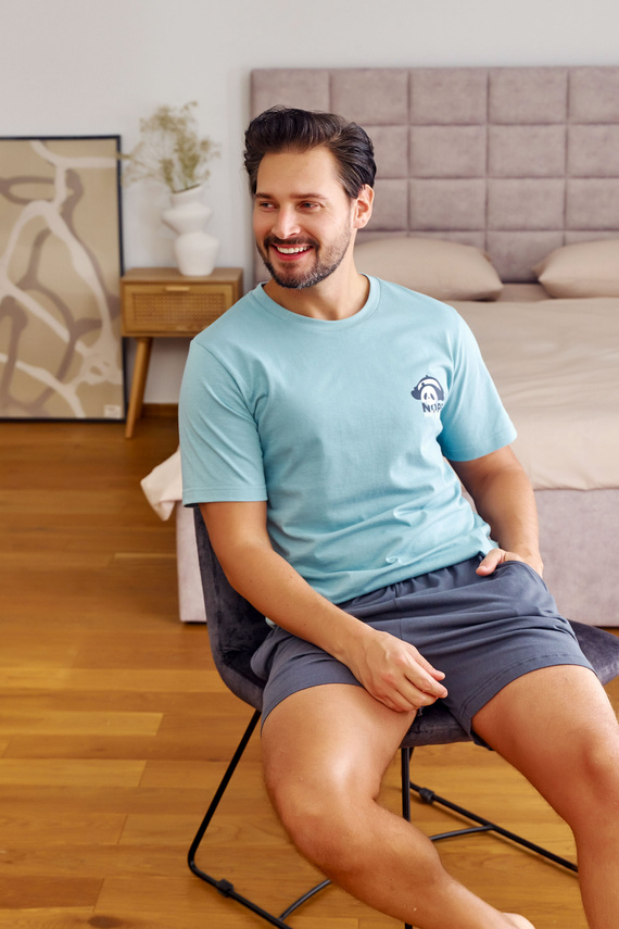 7232 Doctor Nap Herren-Pyjama – Eisblau