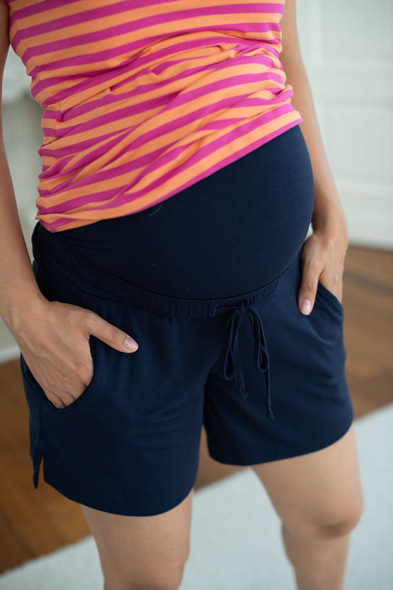 Milk&Love kurze Umstands-Shorts aus Viskose, marineblau, für den Sommer