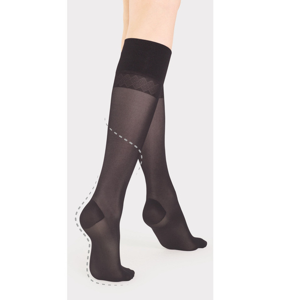 M 2103 Travel Firm Kniestrümpfe 40 den Fiore - schwarz