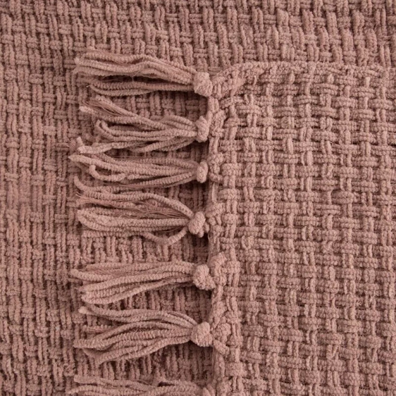 Suzi-Decke, gewebte Tagesdecke mit Fransen, Euro-Vorhänge, Puder