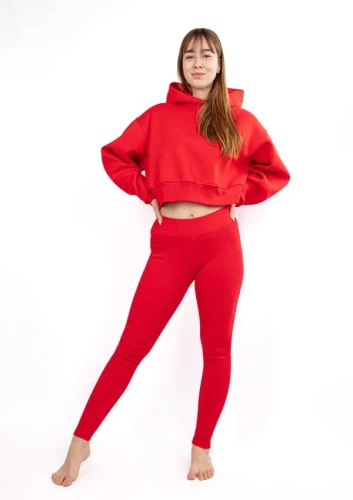 DK-K-B13 Dkaren Damen-Trainingsanzug-Set – rot