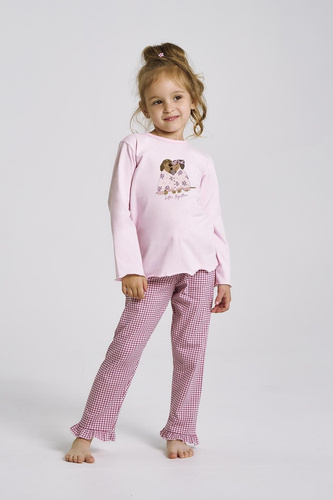 Mädchenpyjama Jasmina 3492, 3493 Taro Pink – Baumwolle, lange Ärmel