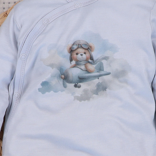 NINI BABY BEAR PILOT Baby-Strampler 100% Bambus, polnisch ABN-5749