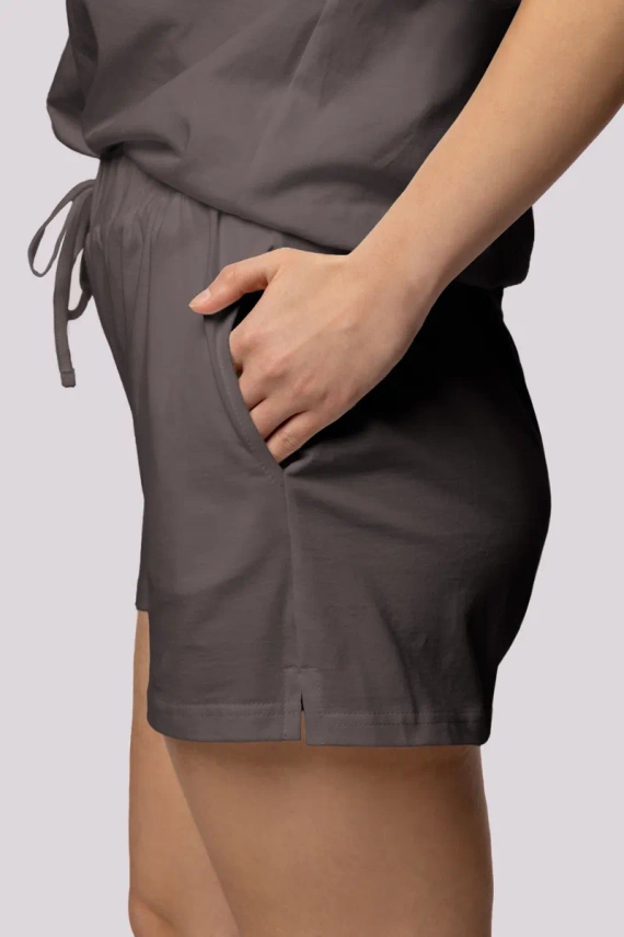 Bliss Kurzarm-Mona-Damenpyjama, Graphit