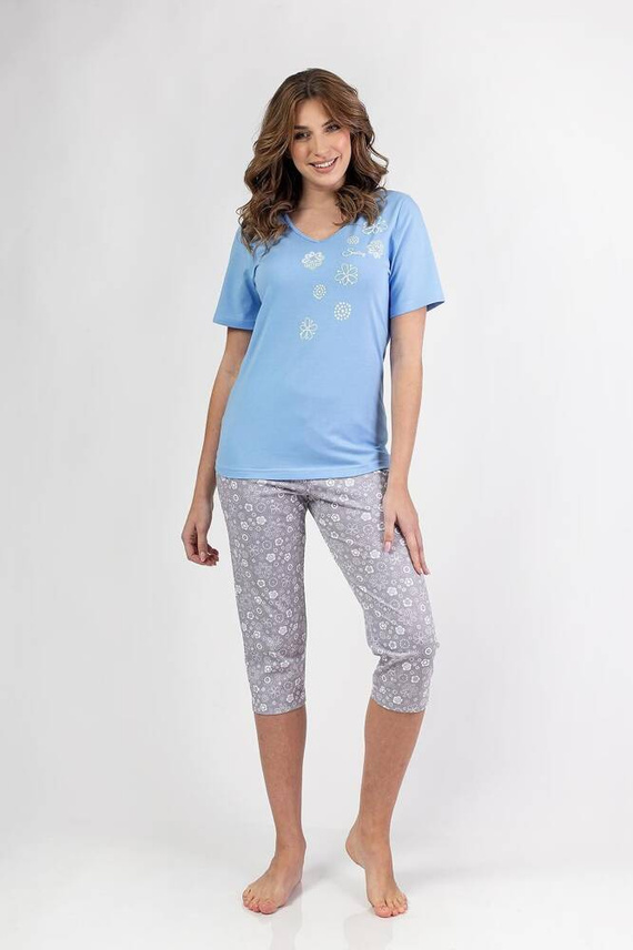 696 Regina Damenpyjama – Blau