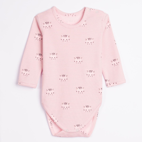Body für Babys Nicol Tosia 225099 100% Baumwolle Rosa mit Katzen Langarm