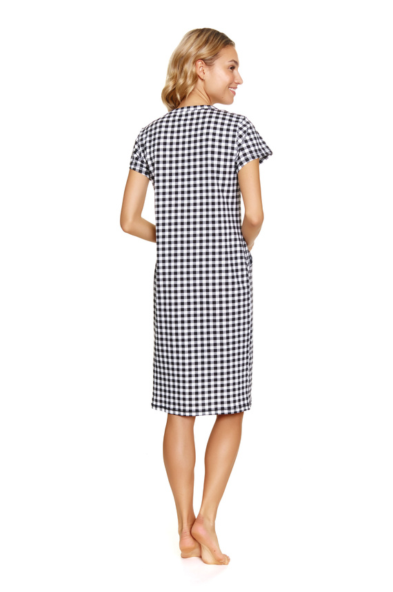 5271 Doctor Nap Umstands- und Stillnachthemd – schwarz kariert