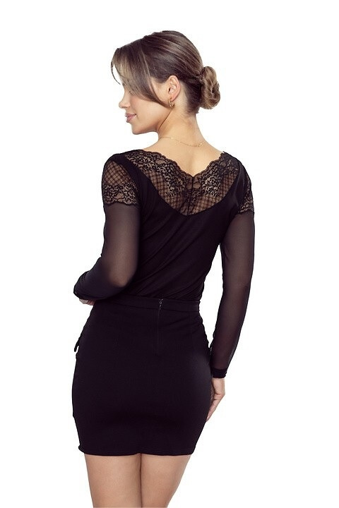 Eldar Manami Damenbluse, Schwarz - Viskose, lange Ärmel, elegant